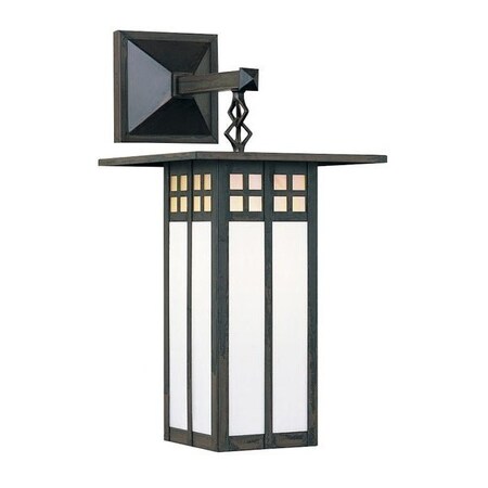 Arroyo Craftsman 9" Glasgow Long Body Wall Mount With Straight Arm, Raw Copper, Cream Glass GB-9LSACR-RC